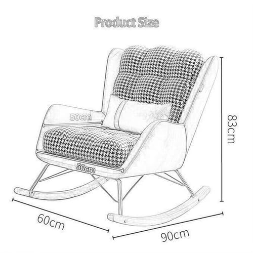 Balcony Leisure Rocking Chair,Technology Fabric Recliner Chair, Rocking Chair for Adults at Home,The Comfy Living Room Chairs, Reading Chair, Living Room Lunch Break (Color : Off White)