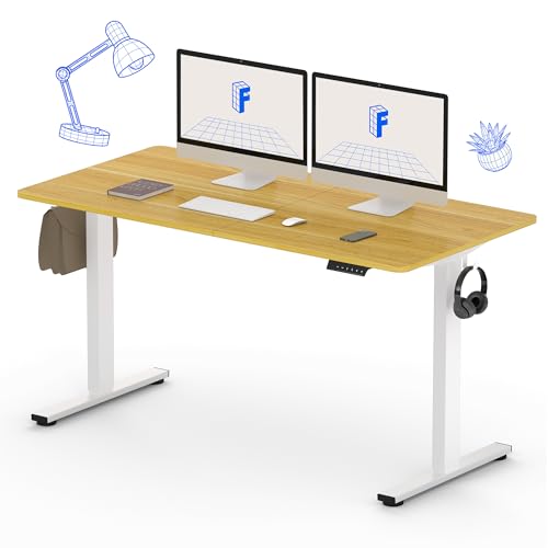 FLEXISPOT Electric Standing Desk 71 x 32 Inch Adjustable Height Desk Home Office Computer Workstation Sit Stand Desk, White Top + White Frame