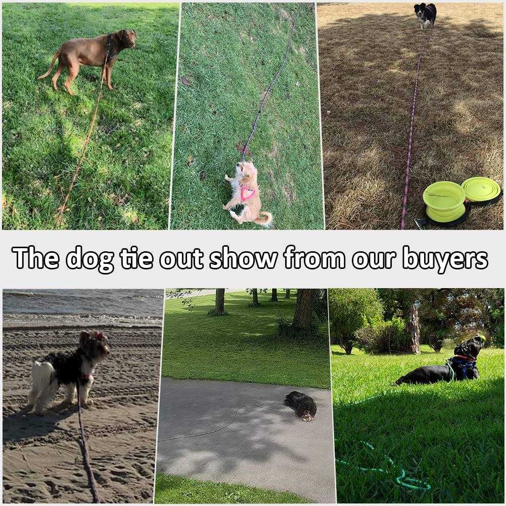 BTINESFUL 8ft/12ft/20ft/30ft/50ft Dog Tie-Out Long Rope Dog Leash - Pet Supplies online store