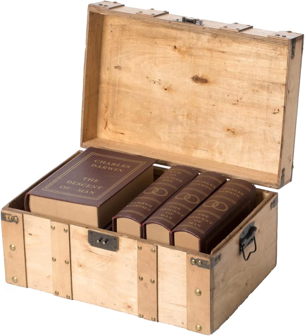 Natural Wooden Style Trunk with Handles - Small