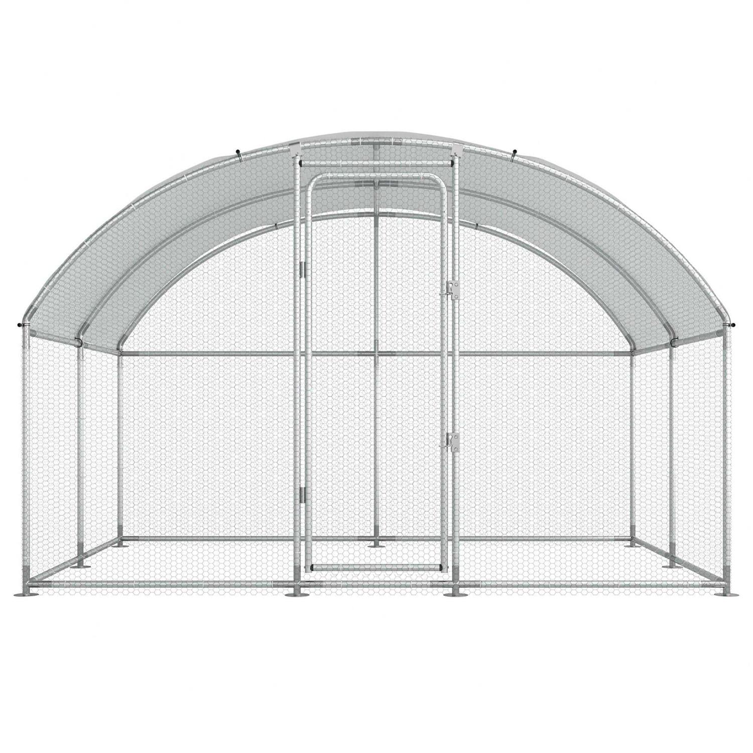 ECOLINEAR Large Metal Chicken Coops for 20 Chickens Runs for Yard with Waterproof Cover Walk-in Chicken Pen 10'Lx6.6'Wx6.6'H Outdoor Backyard Farm Use - Pet Supplies online store