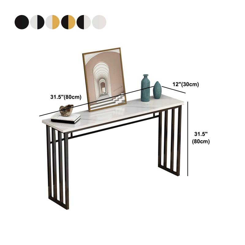 CraftThink Console Table for Entryway Hall, Modern Accent Table Long Table Entryway Table Hallway Tables with Trestle Base, Black & Black Base -31