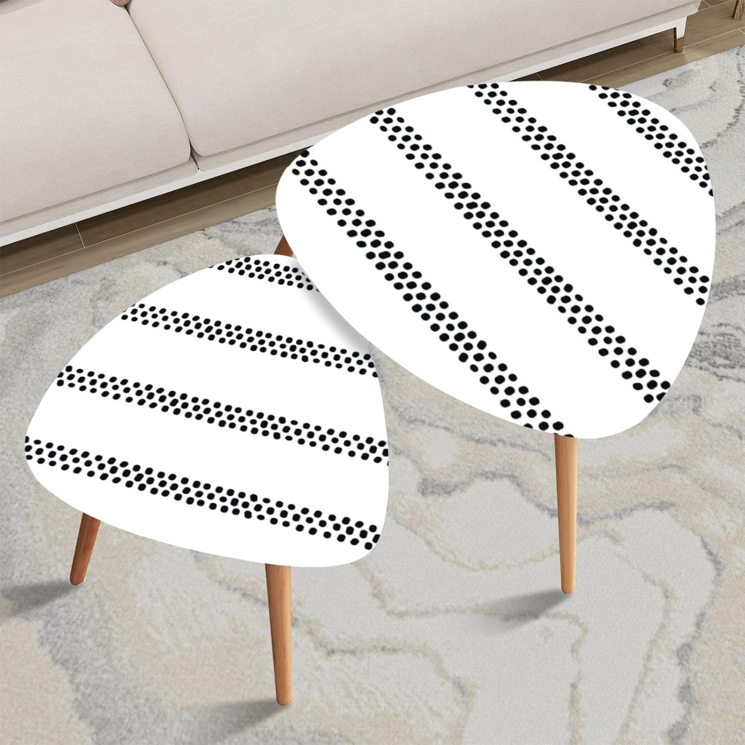 Nesting Coffee Table Set of 2 Simple minimalistic geometric print for Seamless pattern for web sites Leisure Tea Table End Table Minimalist Room Furniture Side Table for Living Room Office Balcony