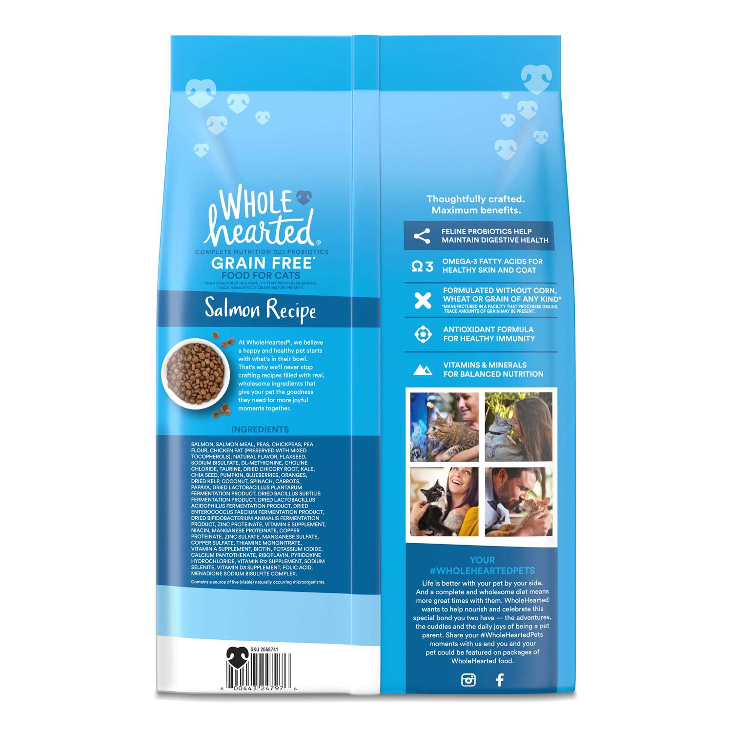 WholeHearted Grain Free Salmon Formula Dry Cat Food - Pet Supplies online store