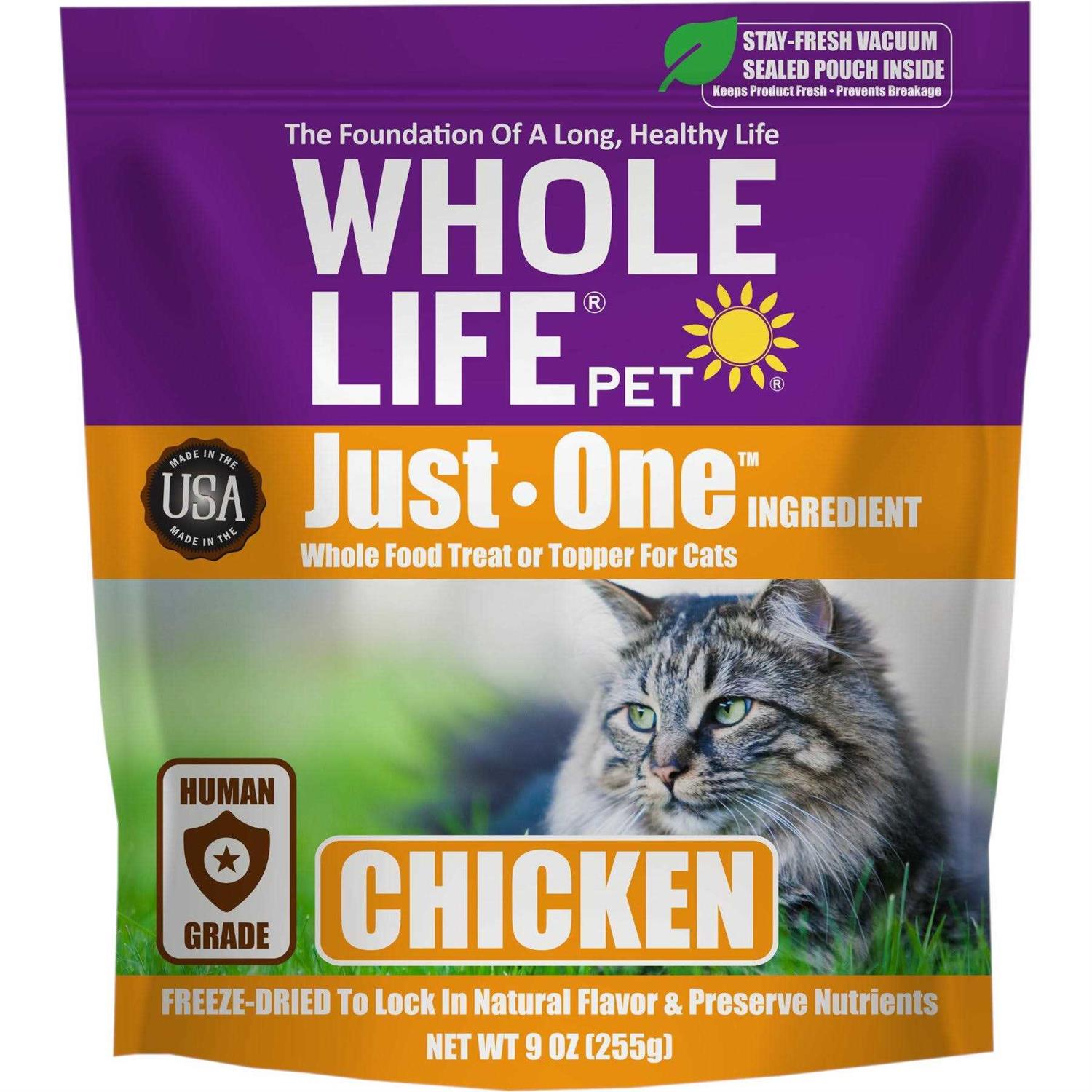 Whole Life Pet Just One Ingredient Freeze-Dried Chicken Cat Treats - Pet Supplies online store