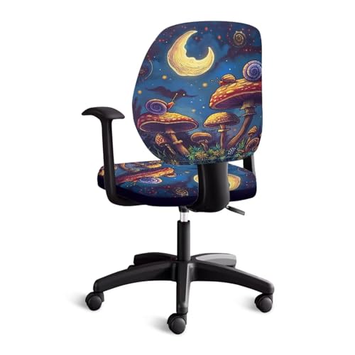 Computer Chair Cover Mushroom Decorative Office Chair Slip Covers Stretch Large Soft Fabric Cover for Study Room Chair Universal Boss Office Chair Seat Cover Office Chair Decorative Cover
