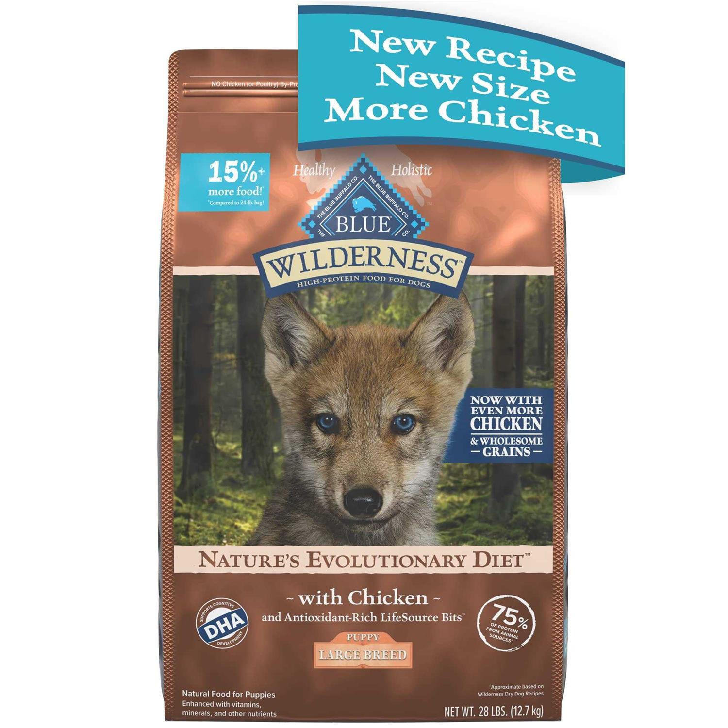 Blue Buffalo Wilderness Large Breed Puppy High Protein Natural Chicken & Wholesome Grains Dry Dog Food - Pet Supplies online store