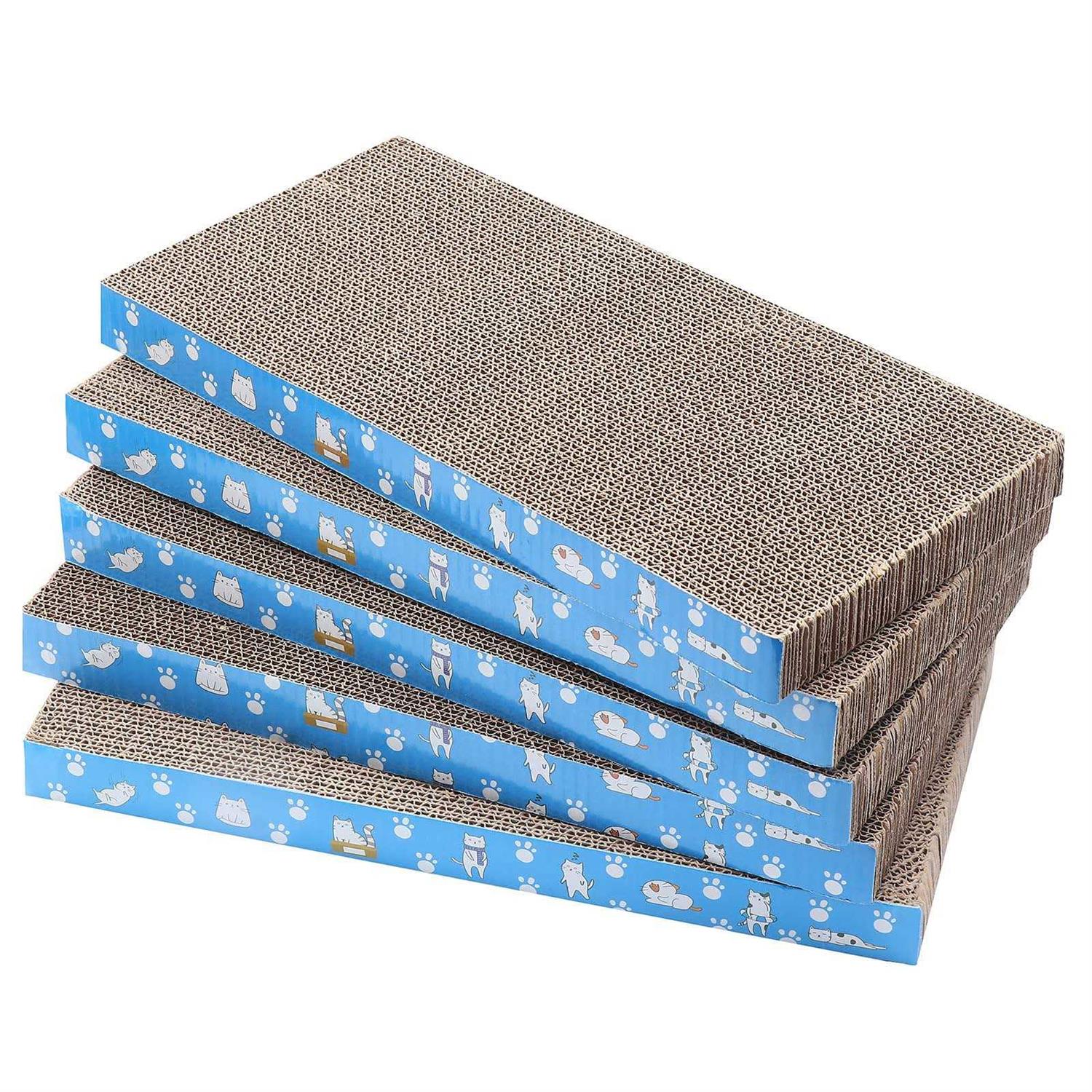 5 Packs in 1 Cat Scratch Pad Cat Scratcher Cardboard,Reversible,Durable Recyclable Cardboard - Pet Supplies online store
