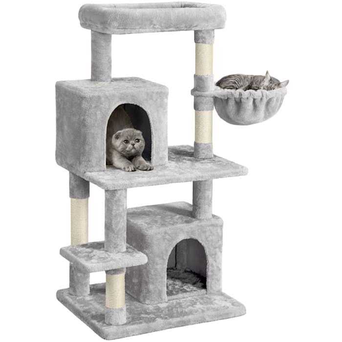 Topeakmart Gray Cat Tree with Two Condos - Pet Supplies online store