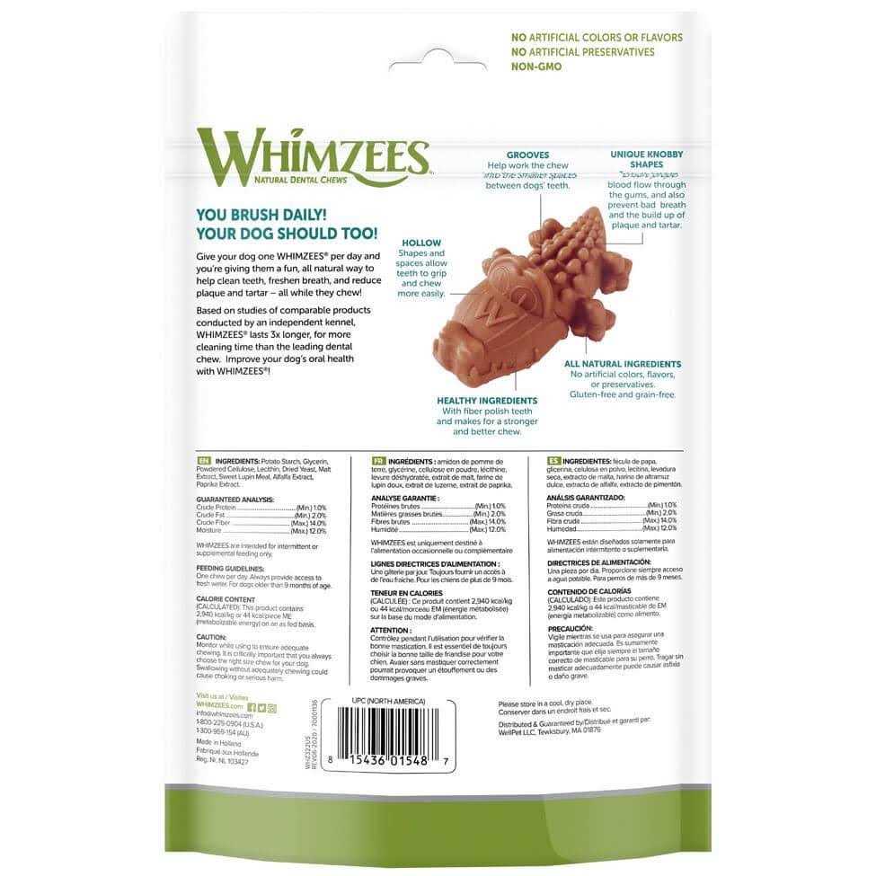 Whimzees Alligator Dental Dog Treats - Pet Supplies online store