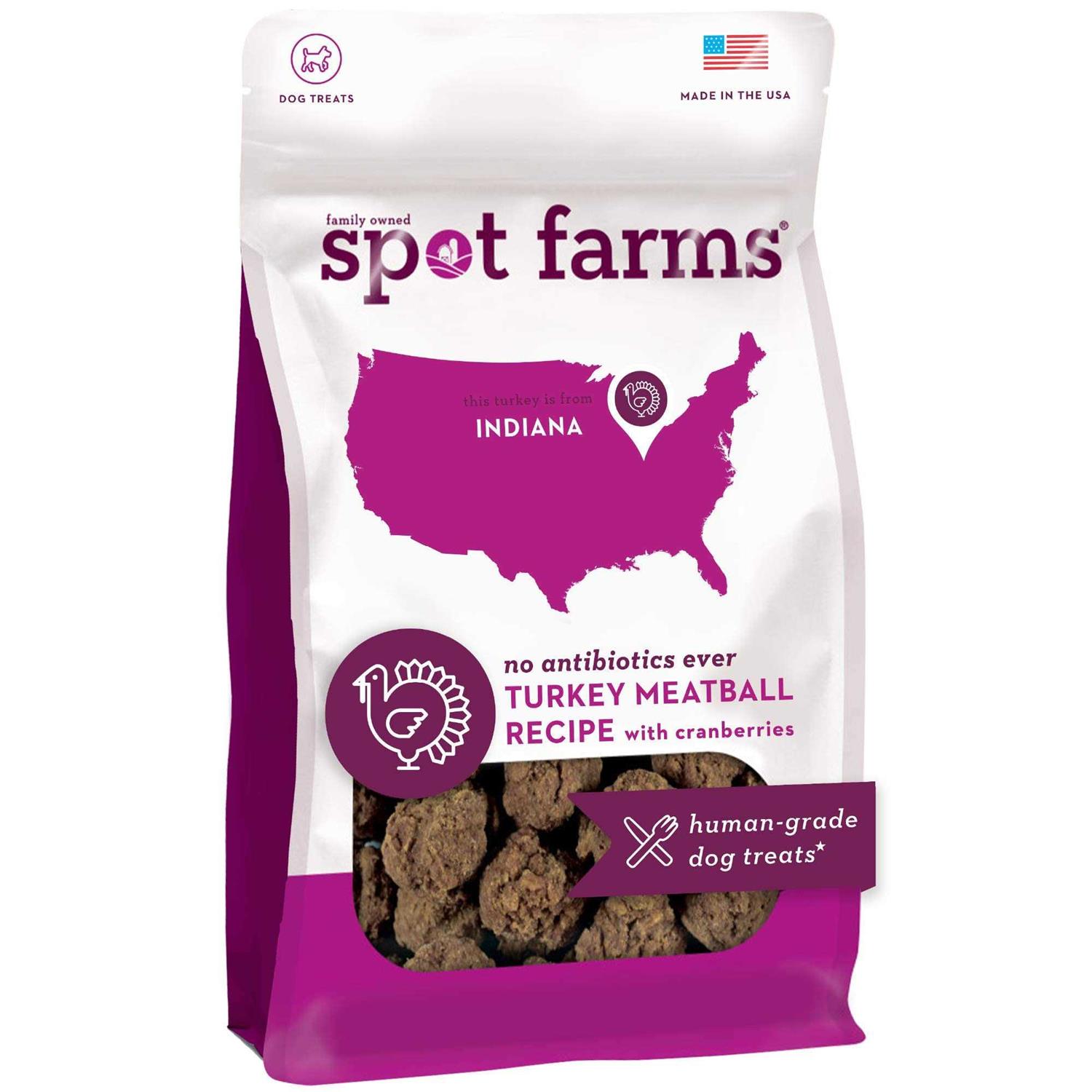 Spot Farms Turkey Meatball Dog Treats with Cranberries - Pet Supplies online store