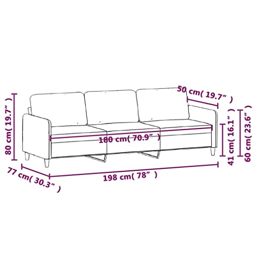 3-Seater Sofa Light Gray 70.9