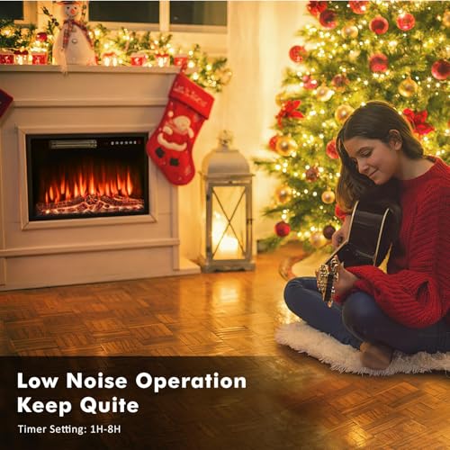 Waleaf Fireplace TV Stand with 18