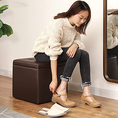 Storage Ottoman，Coffee Table Ottoman with Storage，Small Cube Foot Rest Seat，Tufted PU Leather Upholstery Footstool，Faux Leather Toy Chest，For Living Room, Home Office, Space-Saving Storage ( Color : B