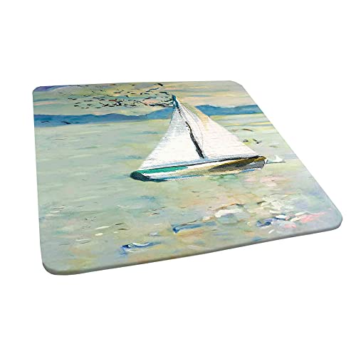 Italy Square Table Cove, Coastal Panorama Summer Beach Landscape, Elastic Edge, Suitable for Table Decoration, Buffet and Camping, 62