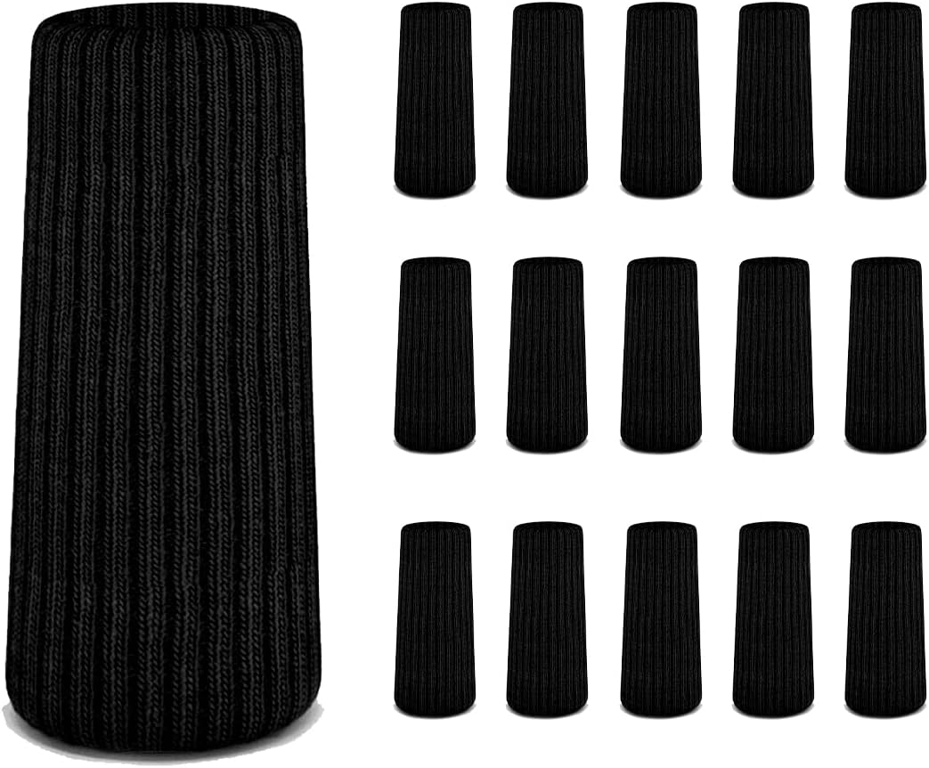 48 Pcs Black Premium Chair Leg Socks Protectors for Hardwood Floors - Do not Easily Fall Off - Very Easy to Put on - Fits All Leg Shapes - High Elastic Bar Stool Leg Covers - Furniture Pads…