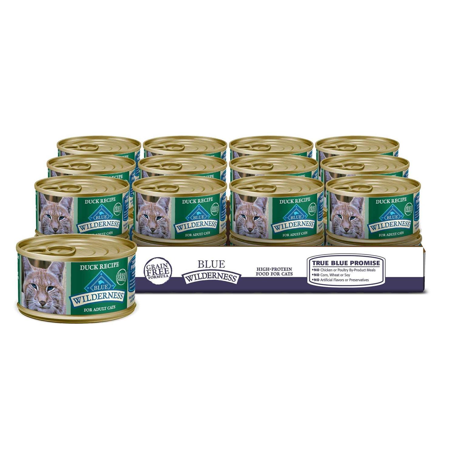 Blue Buffalo Wilderness High-Protein Grain-Free Adult Duck Recipe Canned Cat Food - Pet Supplies online store
