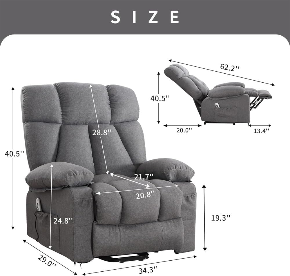 Power Lift Recliner Chair Recliners for Elderly - Lounge Sofa Home Theater Seating with Massage for Adults - Lazy Boy Glider Recliner Nursery Chair for Living Room Electric Recliners Chair