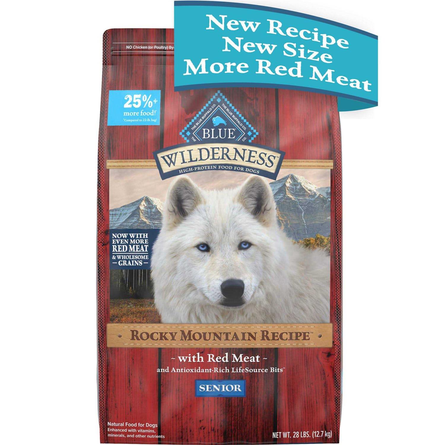 Blue Buffalo Wilderness Rocky Mountain Recipe High Protein Natural Senior Dry Dog Food - Pet Supplies online store