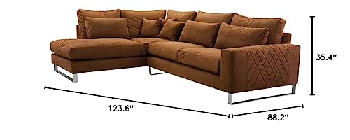Flora Sectional Sofa, Left Corner (Beige)