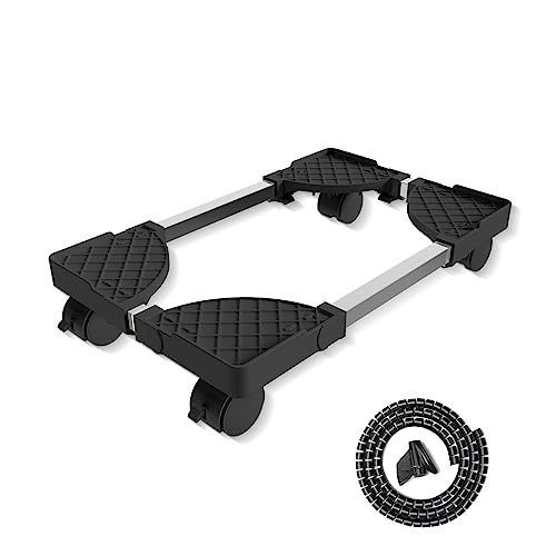 Computer Tower Stand, Adjustable Mobile CPU Stand, CPU Holder PC Tower Stand with Rolling Caster Wheels, Pc Floor Riser Stand, Computer Stand for Desktop Tower Fits Most PC Gaming Desk Accessories