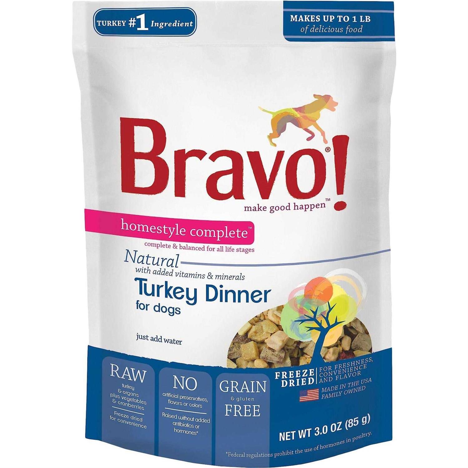 Bravo! Homestyle Complete Turkey Dinner Freeze-Dried Dog Food - Pet Supplies online store