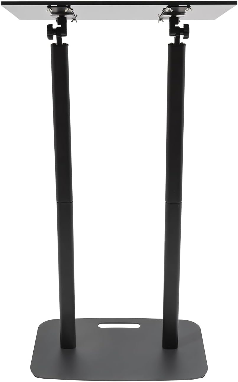 Rectangular Acrylic Podium, Floor Standing Pulpits for Churches Portable Outdoor Indoor Pulpit Podium Stand Adjustable Small Black Podium Hostess Stand for Standing Reception Desk