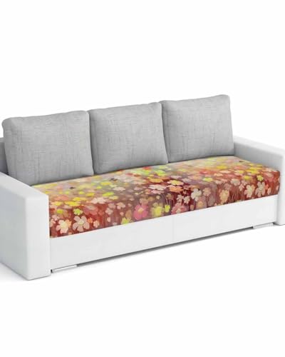 Daisy Floral Stretch Couch Sofa Cushion Covers,Sectional/Individual/L/T Shape Sofa Couch Slipcover Furniture Slip Cover with Elastic Bottom,Colorful Flower Blossom Paintings Watercolor M Size 1-PC