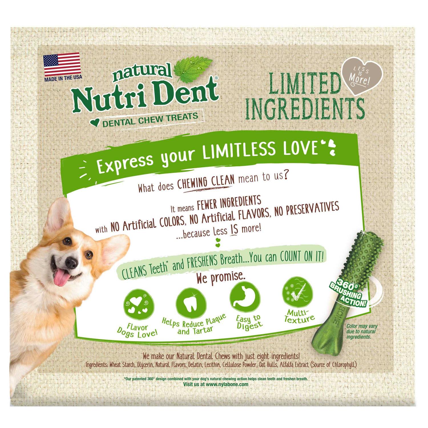 Nylabone Natural Nutri Dent Fresh Breath Dental Chews - Pet Supplies online store
