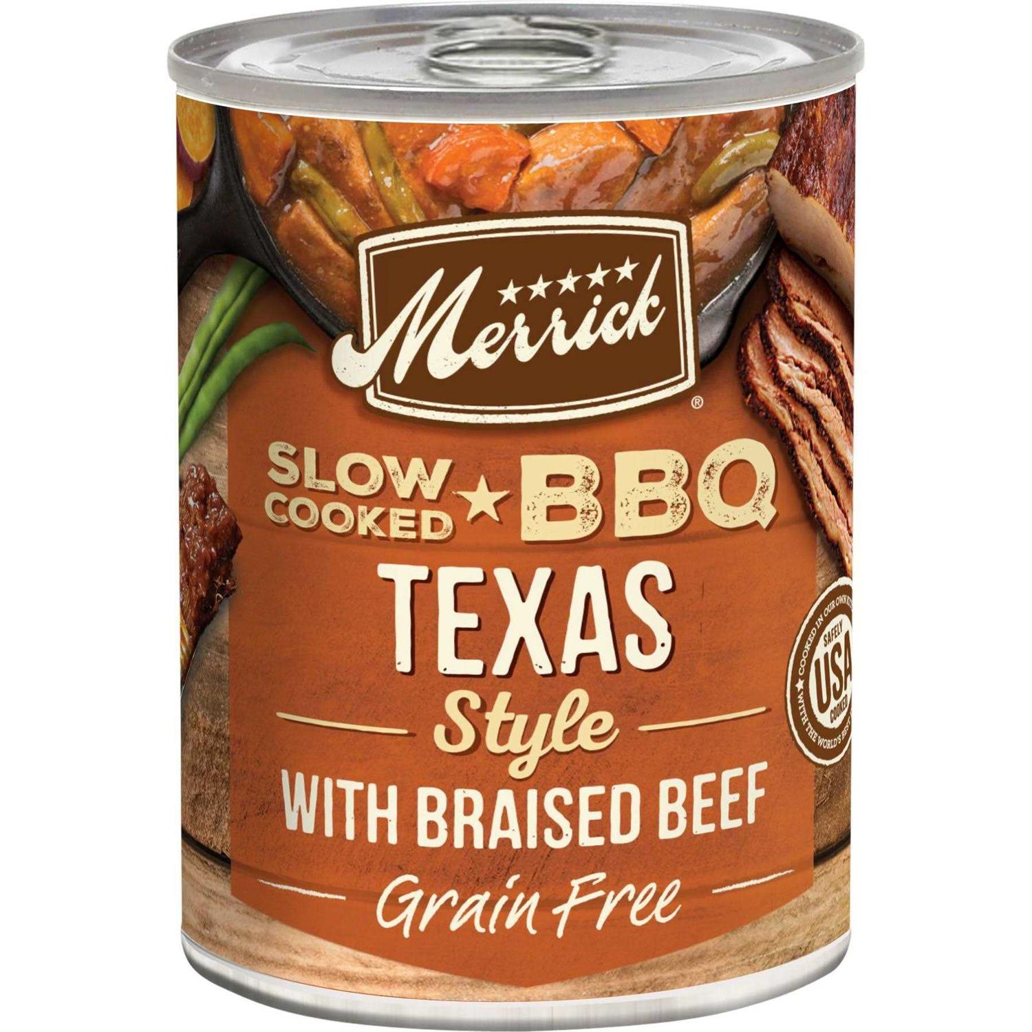 Merrick BBQ Grain Free Slow-Cooked Texas Style with Braised Beef Canned Dog Food - Pet Supplies online store
