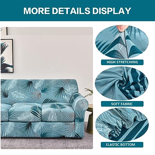 KRFOONN 2 Piece Couch Chair Cover Printed Sofa Covers Couch Covers Stretch Armchair Sofa Couch Slipcovers Furniture Protector with Elastic Bottom for Living room (Armchair, 30)