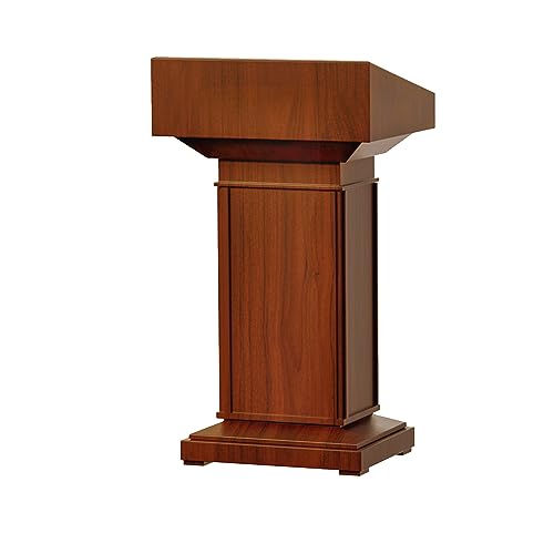 Lectern Podium Stand,Podium Stand Wood, Floor Standing Podium, Speaking Lectern Reception Desk,Church Pulpit W/Storage Shelf and Drawer, Ideal for Speakers Conference Auditorium Church