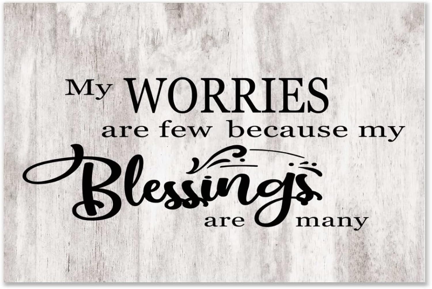 My Worries are Few Because My Blessings are Many Funny Coffee Bar Sign Kitchen Pantry Office Cubicle Decor Modern Farmhouse Hanging Signs Wood Wall Art Home Decorations 12x8In