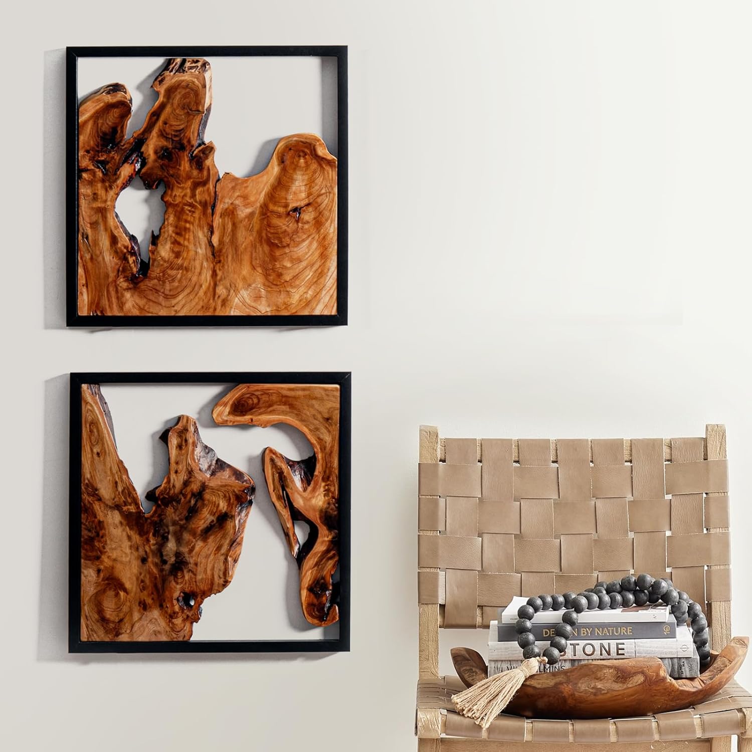 2 Pieces Rustic Cedar Wood Wall Decor Live Edge Wall Art Décor