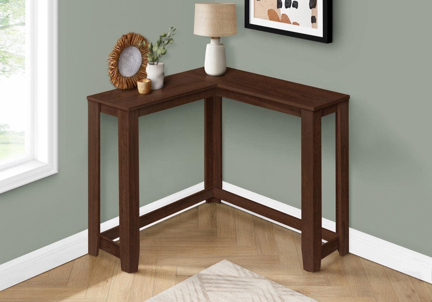 Monarch Specialties 3661 Accent Table, Console, Entryway, Narrow, Corner, Living Room, Bedroom, Laminate, Brown, Contemporary, Modern Table-36 / Cherry, 35.5
