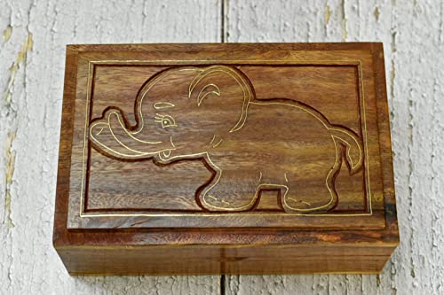 Wooden Box Keepsake Storage Multi Utility Hand Carved| Multipurpose Box| Jewelry Box (Horse 5x5 inch)