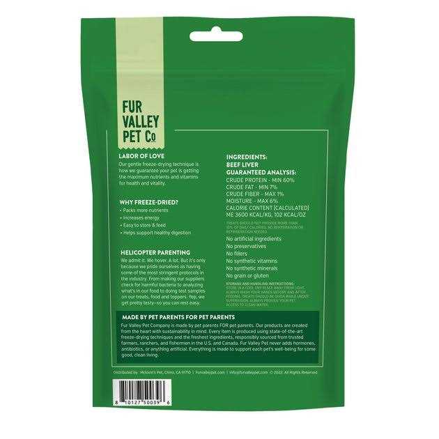 Fur Valley Beef Liver Freeze-Dried Dog & Cat Food Topper - Pet Supplies online store