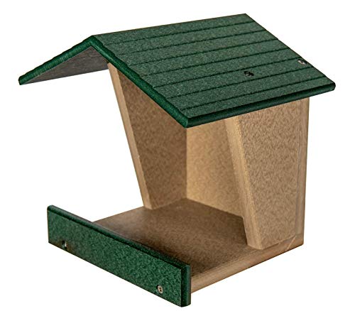 JCs Wildlife Modern Style All Poly Lumber Robin Roost - Great for Robins, Phoebes, Doves and Swallows - Nesting and Roosting Platform (Blue)