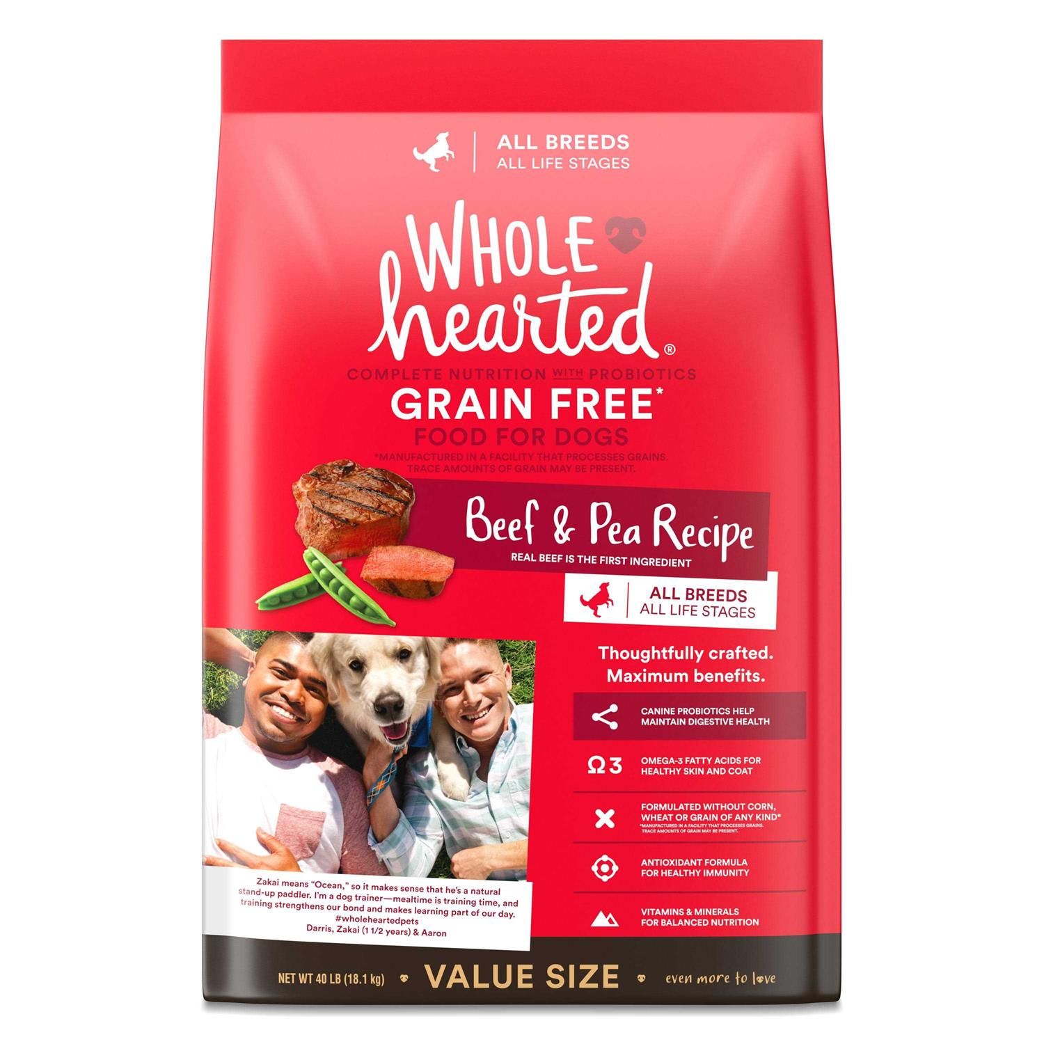 WholeHearted Grain Free All Life Stages Beef & Pea Formula Dry Dog Food - Pet Supplies online store