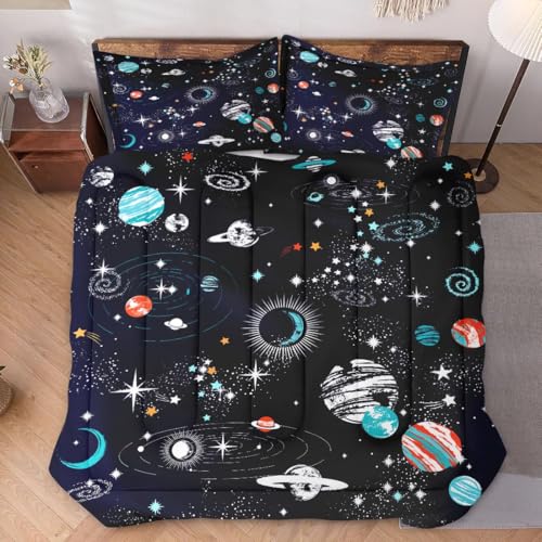 Queen Size Comforter Set with 2 Pillowcases, Retro Vintage Rustic Cow Print Soft Bedding Set for Kids and Adults Bedroom Bed Decor