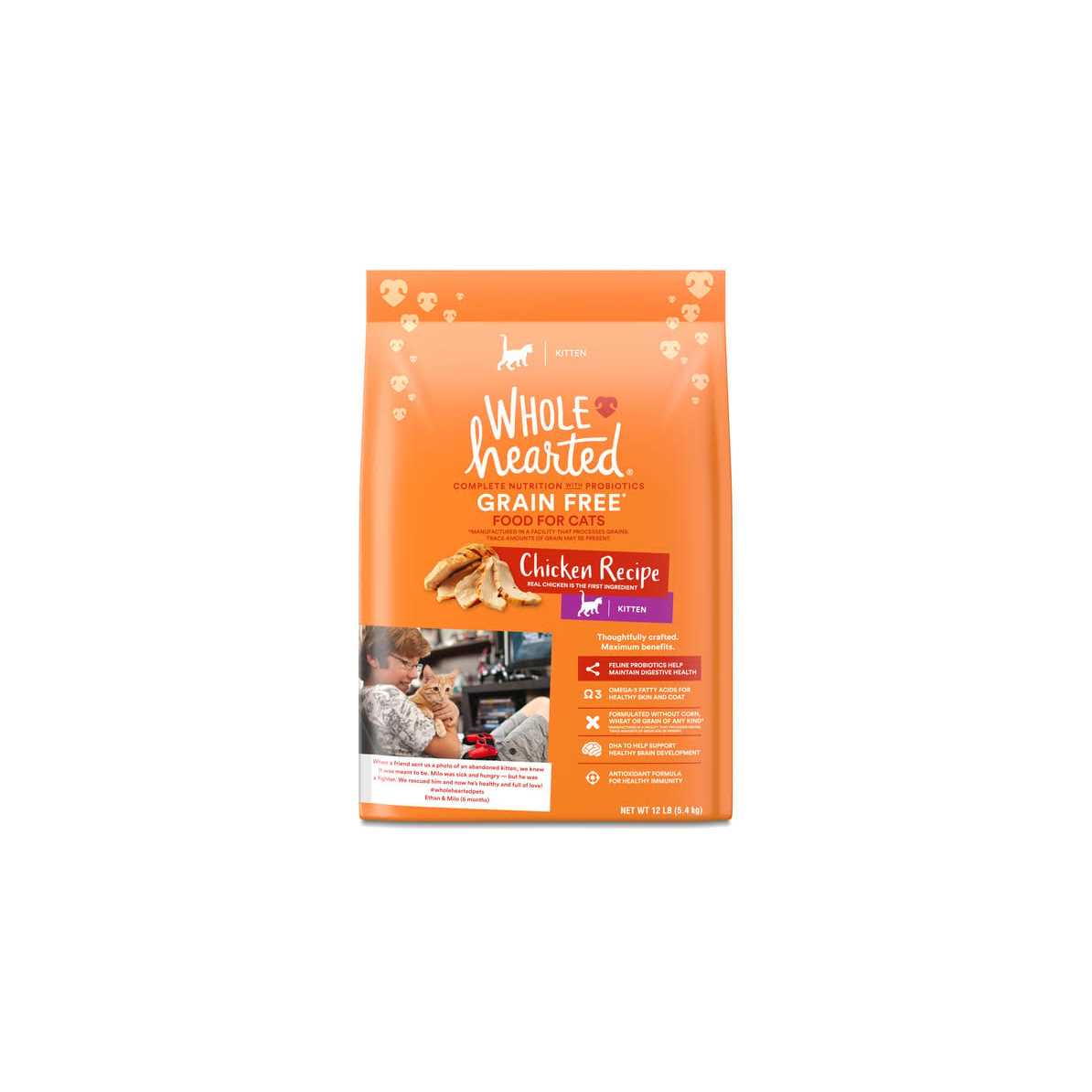 WholeHearted Grain Free Chicken Recipe Dry Kitten Food - Pet Supplies online store