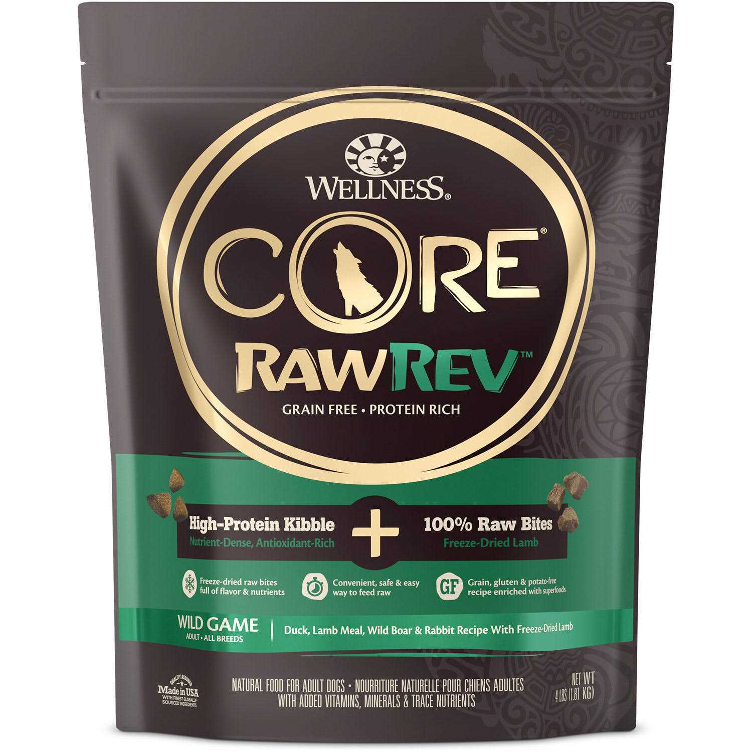 Wellness Core RawRev Natural Grain Free Wild Game Freeze Dried Dry Dog Food - Pet Supplies online store