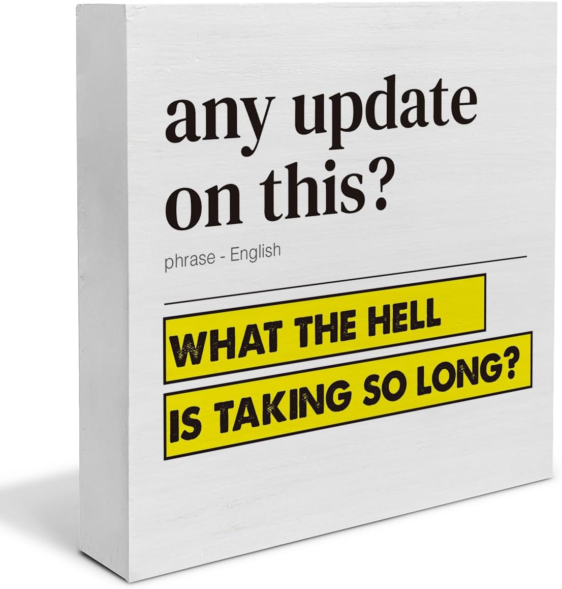 Funny Office Desk Decor - Humor Office Desk Decor for Office Cubicle - Office Box Sign Office Cubicle Desk Decor - 5 x 5 Inches - Coworker Gifts