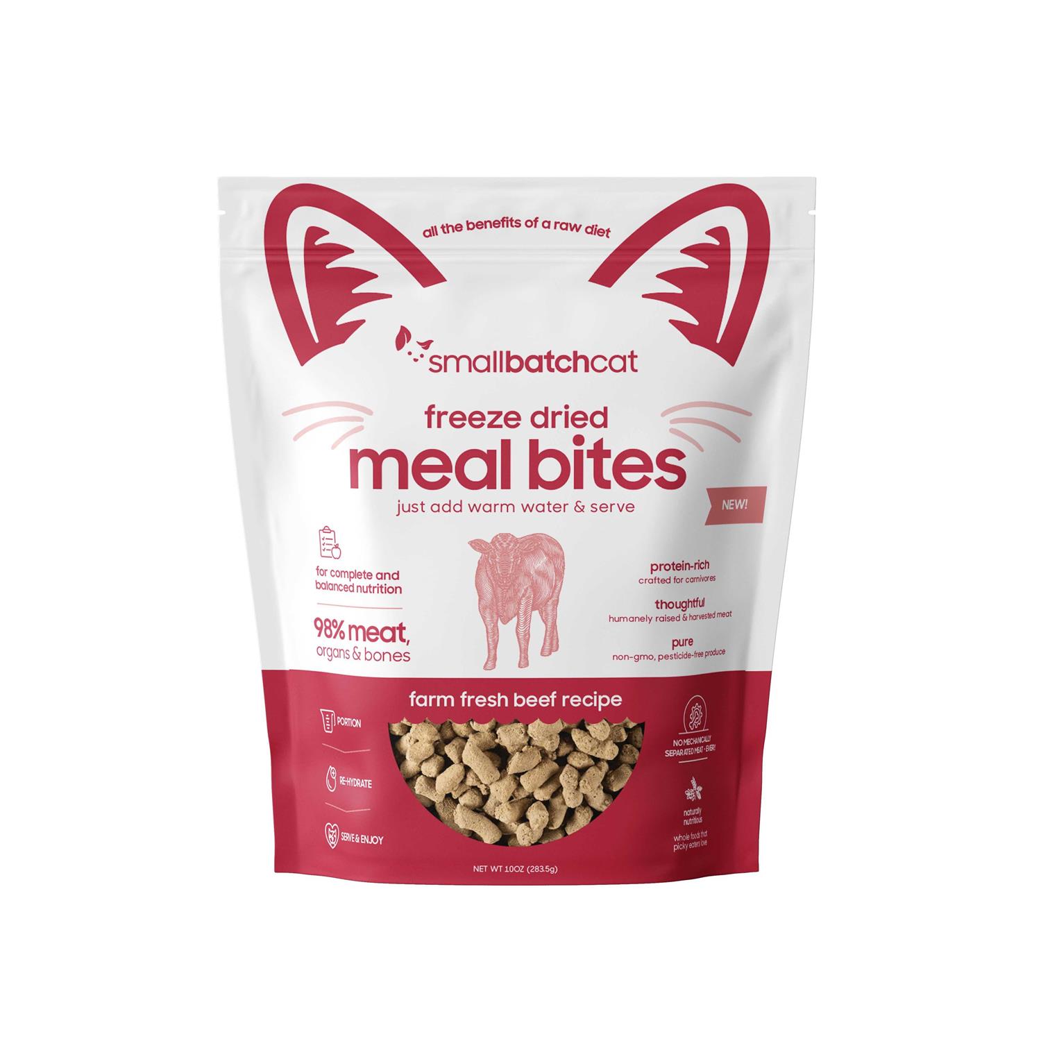 Smallbatch Freeze-Dried Cat Beef Meal Bites-10 oz - Pet Supplies online store