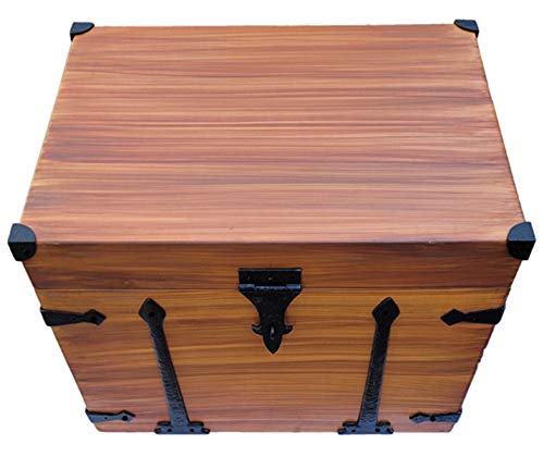 ADONAI HARDWARE Vintage Wooden Pirate Treasure Decorative Sturdy Handmade Chest Trunk Box with Antique Cast Iron Accessories (Maranatha) for home kitchen storage, office, closet, living room, bedroom