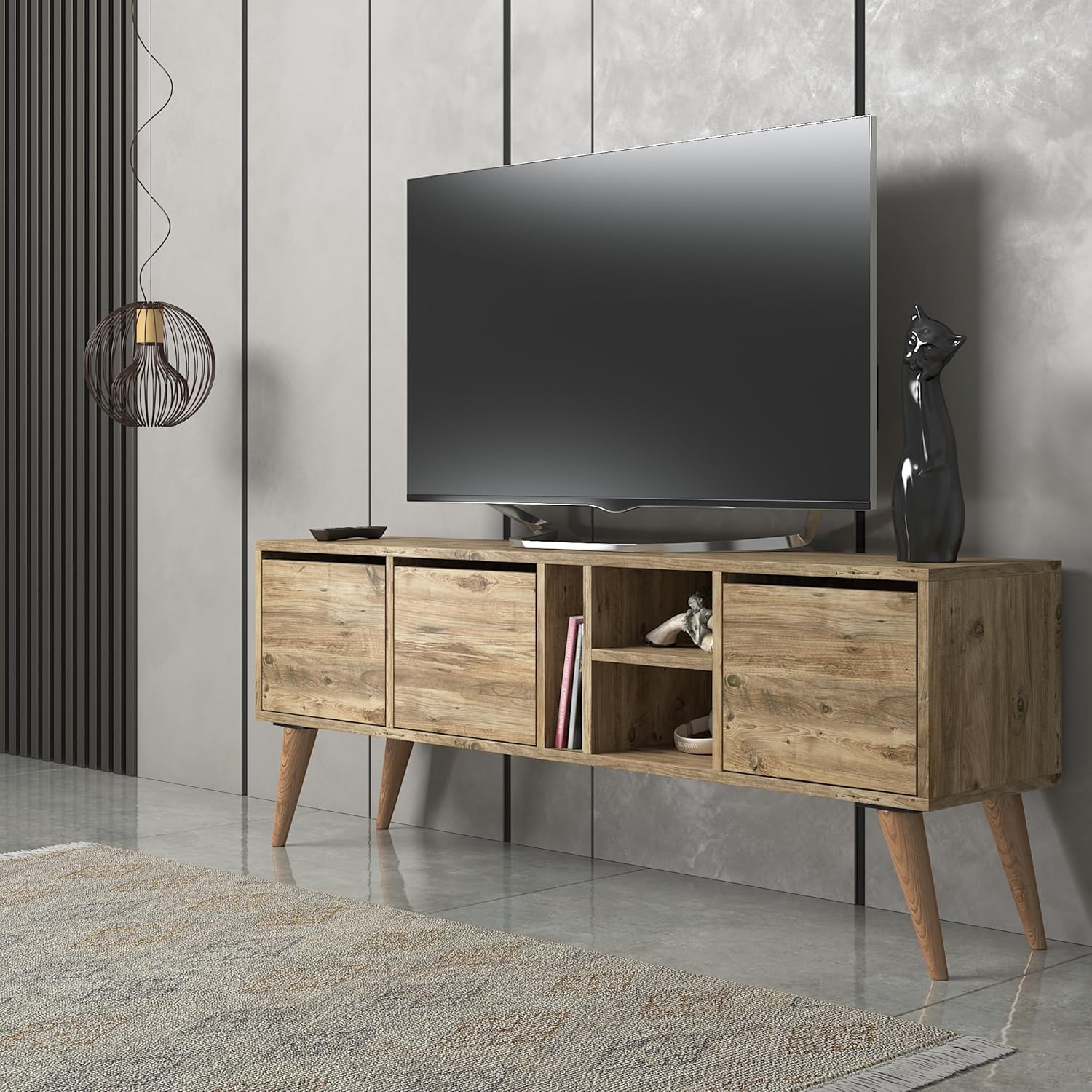 DECOHAUS Mykonos Modern TV Stand & Media Console for TVs up to 65