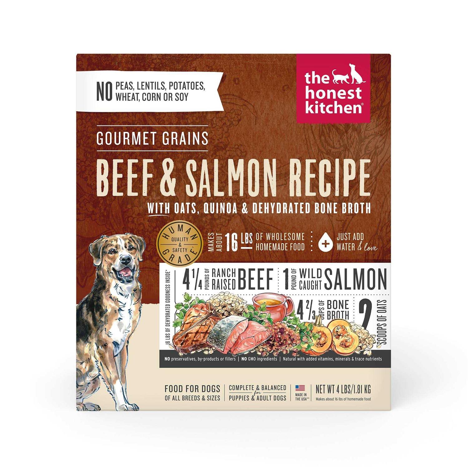 The Honest Kitchen Dehydrated Gourmet Grains Beef & Salmon Dog Food - Pet Supplies online store
