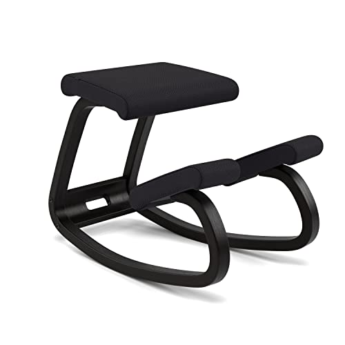 Varier Variable Balans, Original Kneeling Chair, Ergonomic Office Chair, 10- Limited Warranty, Designed by Peter Opsvik Black/Natur (Ochre 14D x 14W x 28H in)