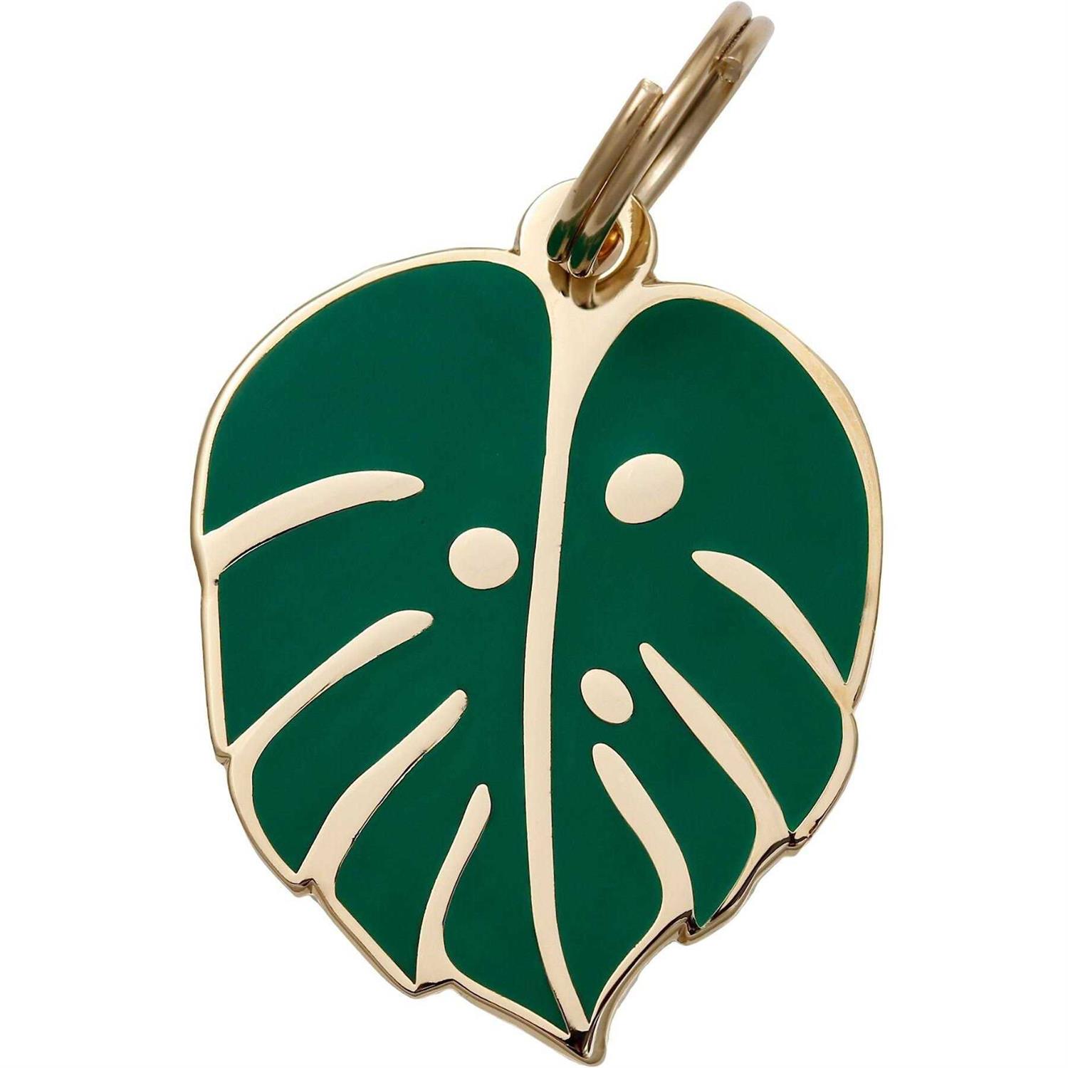 Two Tails Pet Company Monstera Leaf Personalized Dog & Cat ID Tag - Pet Supplies online store