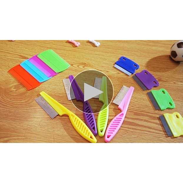 6 Pieces Pet Lice Combs Dog Grooming Flea Comb Cat Tear Stain Comb for Removal Dandruff - Pet Supplies online store